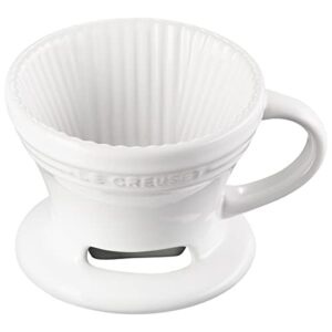 le creuset stoneware pour over coffee cone, 3.25", white