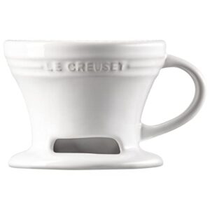 Le Creuset Stoneware Pour Over Coffee Cone, 3.25", White