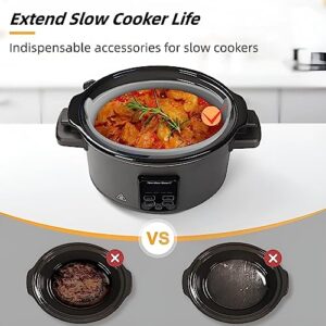 Slow Cooker Liners, Food Grade Silicone Crockpots Liner Safer Reusable, 6-7 Qt Oval Crock Pot Liners Silicone for Slow Cookers 2 Pcs (Black & Gray)