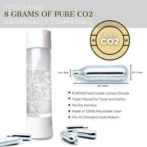 8 Gram CO2 Seltzer Water Cartridges 10PK for Portable Soda Water Bottle, Soda CO2 Chargers 10PCS