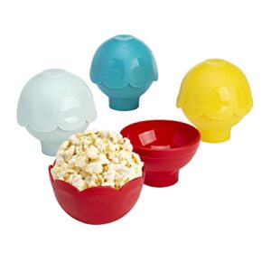 ecolution micro-pop popcorn ball maker set, create the perfect sized treats, made without bpa, mess-free & dishwasher safe, 4-piece set, multicolor
