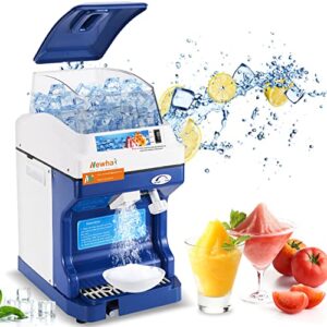 newhai ice shaver commercial ice crusher electric shaved ice machine 300w automatic snow cone maker 1400rpm thickness adjustable 441 lbs/h ice shaving machine