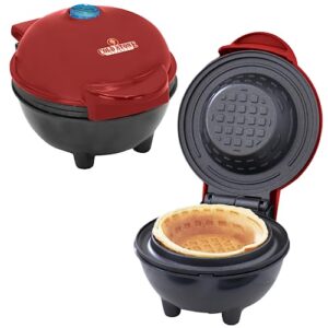 cold stone creamery waffle maker, mini waffle bowl maker, electric, nonstick, 4 inch cooking surface