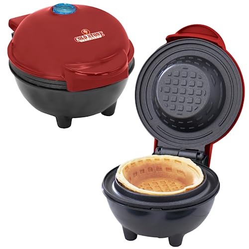 Cold Stone Creamery Waffle Maker, Mini Waffle Bowl Maker, Electric, Nonstick, 4 inch cooking surface