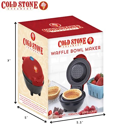 Cold Stone Creamery Waffle Maker, Mini Waffle Bowl Maker, Electric, Nonstick, 4 inch cooking surface