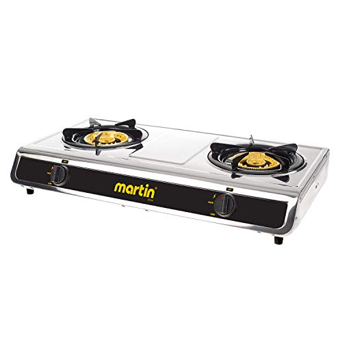 Martin SG228 Portable Propane Gas Double Cooktop Lightweight Cooking Stove with 25,600 BTU, Durable Heavy Duty, Compact, and Lightweight Design