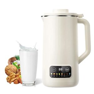 nut milk maker machine,20 oz automatic cleaning soy milk maker with 8 modes and 10 leaf blades,homemade almond, oat, soy, etc grain, almond milk maker machine with delay start free filtering and keep warm (white)