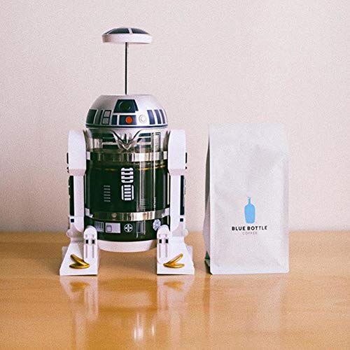 TEENKON French Press Insulated 304 Stainless Steel Coffee Maker, 32 Oz Robot R2D2 Hand Home Coffee Presser, with Filter Screen for Brew Coffee and Tea