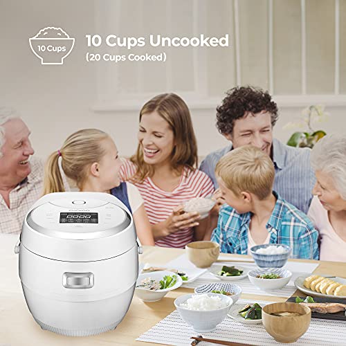 CUCKOO CR-1020F | 10-Cup (Uncooked) Micom Rice Cooker | 16 Menu Options: White Rice, Brown Rice & More, Nonstick Inner Pot, Designed in Korea | White (Renewed)