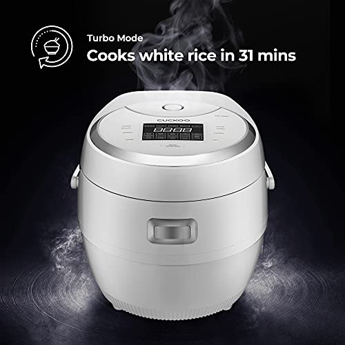 CUCKOO CR-1020F | 10-Cup (Uncooked) Micom Rice Cooker | 16 Menu Options: White Rice, Brown Rice & More, Nonstick Inner Pot, Designed in Korea | White (Renewed)