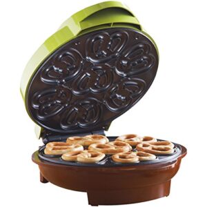 brentwood mini pretzel maker machine non-stick, green