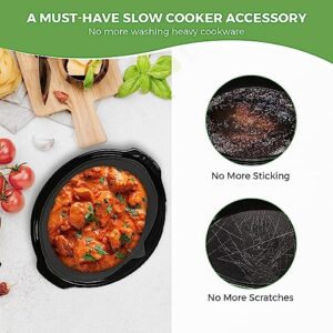 Kitchensilk Silicone Slow Cooker Liner | Fits 6-7QT Crockpots | Reusable & Dishwasher Safe | Ideal for Oval Crock-Pots, Hamilton Beach, Elite Gourmet, Bella & More