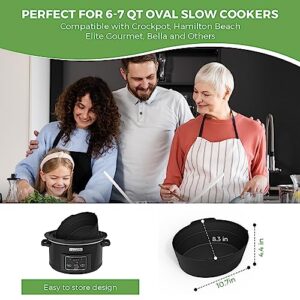Kitchensilk Silicone Slow Cooker Liner | Fits 6-7QT Crockpots | Reusable & Dishwasher Safe | Ideal for Oval Crock-Pots, Hamilton Beach, Elite Gourmet, Bella & More