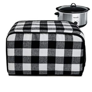 bagsprite slow cooker cover for crock pot and hamilton beach 6 7 8 quart slow cooker, oval crockpot cover dust cover, appliance covers buffalo check black