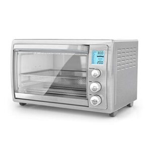 black+decker crisp ‘n bake air fry countertop oven with no preheat, stainless steel, tod5035ss