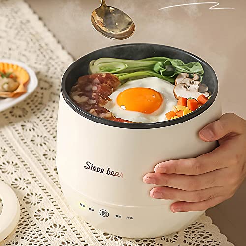 Mini Rice Cooker Portable Design,Rice Cooker Small for Long-Distance Travel,cute rice cooker Multi-function,Rice Cooker Stainless Steel Inner Pot,Low Carb Rice Cooker