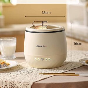 Mini Rice Cooker Portable Design,Rice Cooker Small for Long-Distance Travel,cute rice cooker Multi-function,Rice Cooker Stainless Steel Inner Pot,Low Carb Rice Cooker
