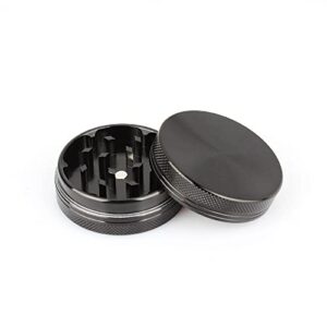 homvida manual spice grinder - 2 inch aluminum portable size with magnetic lid - black