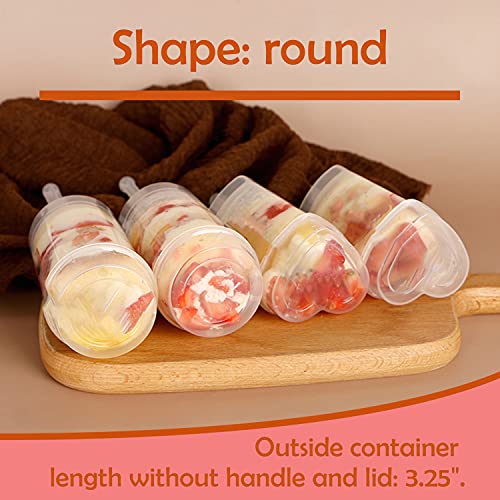 EKIND Round Shape Clear Push-Up Cake Pop Shooter (Push Pops) Plastic Containers with Lids, Base & Sticks, Pack of 40