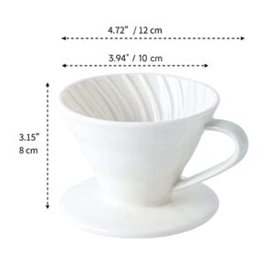 Pour Over Coffee Makers Ceramic Coffee Dripper V60 size 01 White