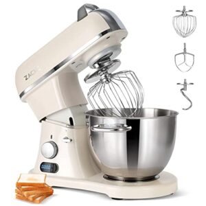 zacme 8.4qt commercial stand mixer 800w with aluminum cast body and nsf certified, kitchen electric mixer metal food mixer with stainless steel 8l bowl, dough hook and beater with smart timer display