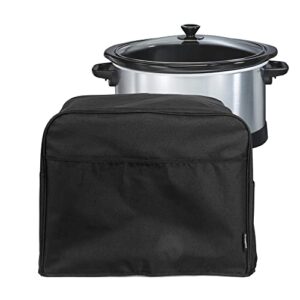 crutello crock pot cover compatible with hamilton beach 6, 7 or 8 quart slow cooker - small appliance dust cover measuring 18.57" x 8.5" x 11.75" - black