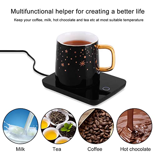 Misby Coffee Warmer for Desk with Auto Shut Off Coffee Mug Warmer,Beverage Cup Warmer for Desk Home Office Use, Coffee Gifts （Black）