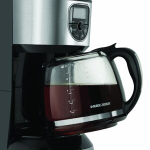 Black+Decker Coffeemaker 12-Cup Programmable Coffee Maker, Silver, CM4000S, Black/Stainless Steel