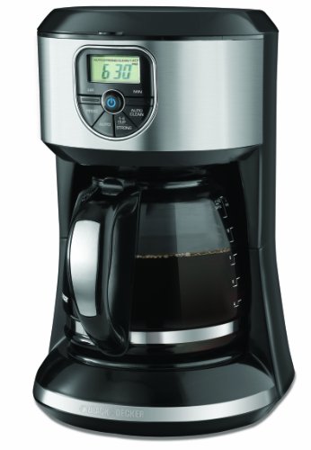 Black+Decker Coffeemaker 12-Cup Programmable Coffee Maker, Silver, CM4000S, Black/Stainless Steel