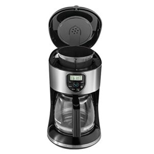 Black+Decker Coffeemaker 12-Cup Programmable Coffee Maker, Silver, CM4000S, Black/Stainless Steel