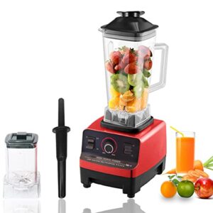 tkradish 2 in 1 professional blender for kitchen, 4500 watt powerful personal smoothie blenders machine, food mixer and grinding for smoothies puree ice crush with 2 container(24+68) red and black