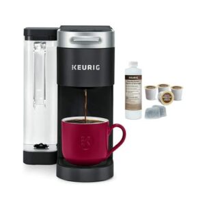 keurig k-supreme single serve k-cup pod coffee maker (black) bundle with keurig 3-month brewer maintenance kit (2 items)