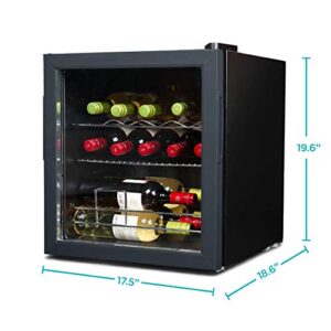 BLACK+DECKER Wine Fridge 14 Bottles, Wine Cooler Refrigerator with Compressor Cooling, Freestanding Wine Refrigerator with Chrome Shelving, BD61516