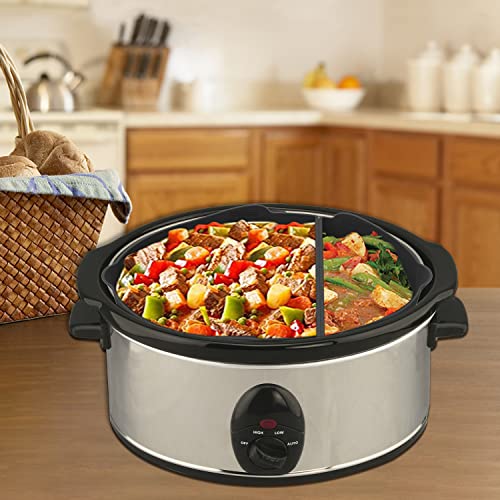 Silicone Slow Cooker Liner Fits Crock-pot 6 Quart Oval Slow Cooker,Reusable BPA-free Leak-proof 2-in-1 Slow Cooker Accessories with Handle and spout,Dishwasher Safe Crock Pot Liners,Black