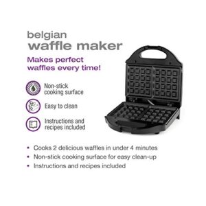 Salton WM1075BK Waffle Maker, 2, Black