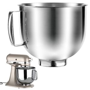 5 quart for kitchenaid mixer bowl stainless steel with handle compatible with 4.5 and 5 quart tilt-head stand mixers bowl