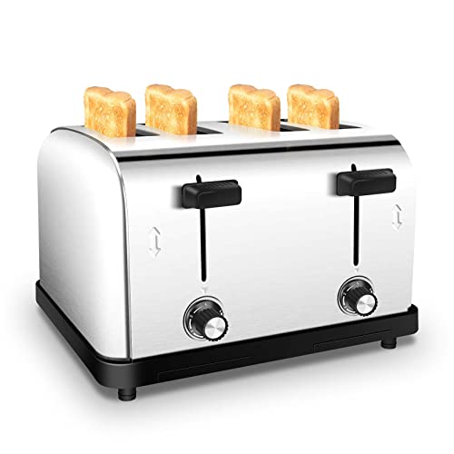 Wutfly Standard-Duty 4-Slice Commercial Toaster - 1 1/2" Slots, 120V