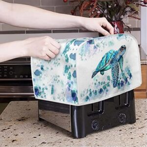 ZFRXIGN Hippie Sea Turtle Toaster Covers 4 Slice Toaster Dust Cover Toaster Bag Kitchen Appliance Covers Toaster Oven Dustproof Cover Machine Washable Aqua Blue