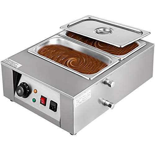 VEVOR 17.6 Lbs Chocolate Tempering Machine, Chocolate Melting Machine with Temperature Control (0~80℃/32~176℉)，1000W Electric Commercial Food Warmer For Chocolate/Milk/Cream/Soup Melting and Heating