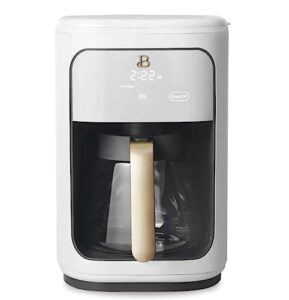 beautiful 14 cup programmable touchscreen coffee maker, white icing by drew barrymore (white icing)