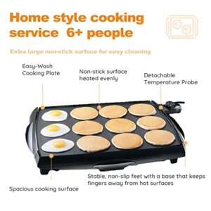 Electric Griddle Extra Large Nonstick - 16 Slices of French Toast at One Time for Breakfast