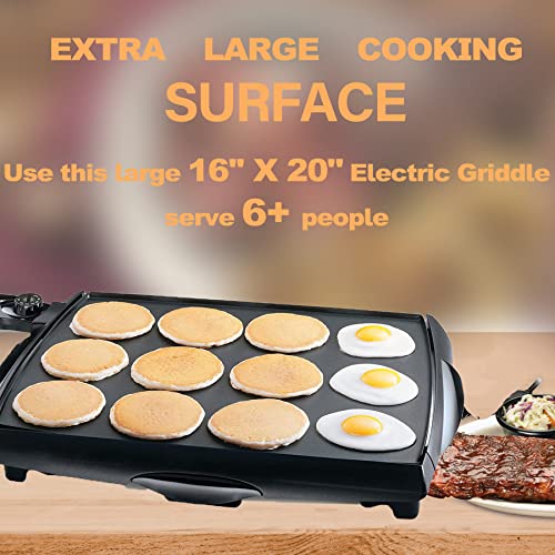 Electric Griddle Extra Large Nonstick - 16 Slices of French Toast at One Time for Breakfast