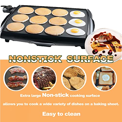 Electric Griddle Extra Large Nonstick - 16 Slices of French Toast at One Time for Breakfast