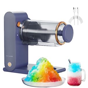 kebnor slushie machine - portable electric shaved ice machines, cordless rechargeable snow cone machine for party, picnic with 6 ice cube trays, easy to diy snow cone syrup at home for kid gift