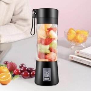 Portable Blender,Personal Blender for Smoothies and shakes with Rechargeable USB Port, 380ml mini Personal Size Blender with 6 Blades (black)