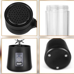 Portable Blender,Personal Blender for Smoothies and shakes with Rechargeable USB Port, 380ml mini Personal Size Blender with 6 Blades (black)