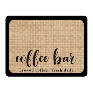 AOKQYA Coffee Maker Mat for Kitchen Counter Protector Rubber Padded Absorbent Dish Drying Mat (Coffee Bar, 12x16 in)
