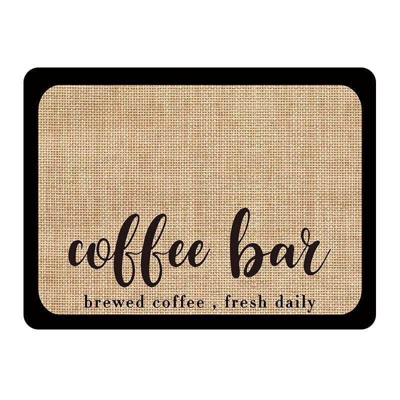 AOKQYA Coffee Maker Mat for Kitchen Counter Protector Rubber Padded Absorbent Dish Drying Mat (Coffee Bar, 12x16 in)