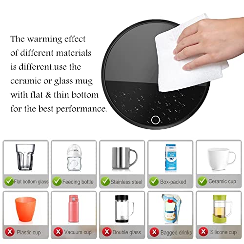 Coffee Mug Warmer, Smart Beverage Warmer with Touch Screen Switch, Electric Mug Warmer for Office Home Use, Cup Warmer Plate for Coffee, Milk, Tea, Water