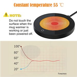 Coffee Mug Warmer, Smart Beverage Warmer with Touch Screen Switch, Electric Mug Warmer for Office Home Use, Cup Warmer Plate for Coffee, Milk, Tea, Water